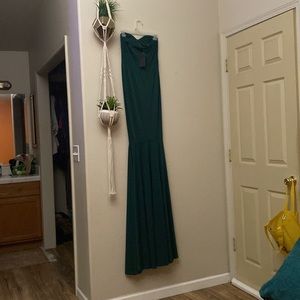 Size small stretchy green dress with train